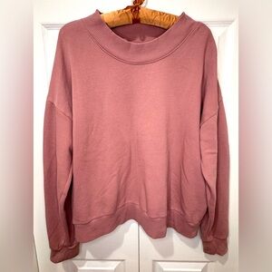 Aerie Snip Hem Crewneck Sweatshirt Dusty Rose Pink – XL